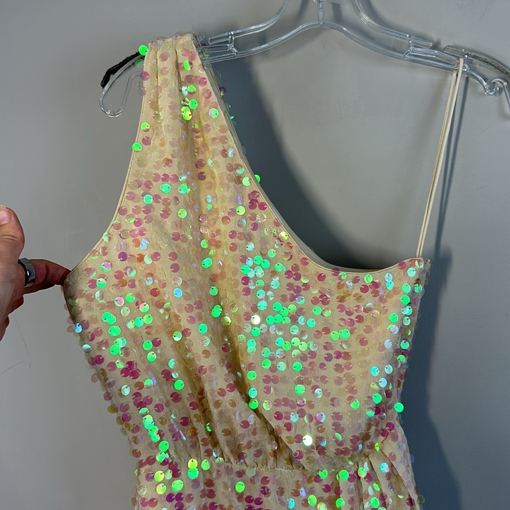 Saylor Kyrie Sequins One-Shoulder Dress Swiftie Lover Era Size XS Fairy Ethereal - Picture 7 of 16
